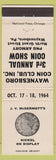 Matchbook Cover - Waynesboro PA coin club show 1964 Nickel