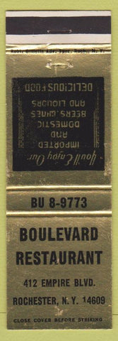 Matchbook Cover - Boulevard Restaurant Rochester NY WEAR