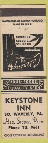 Matchbook Cover - Keystone Inn South Waverly PA Stover