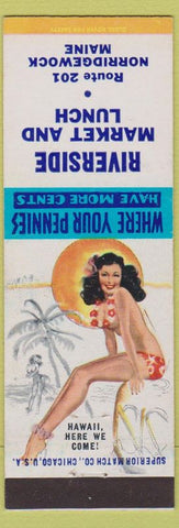 Matchbook Cover - Riverside Market Lunch Norridgewock ME pinup