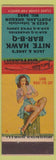 Matchbook Cover - Nite Hawk BBQ Portland OR pinup
