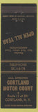 Matchbook Cover - Cortland Motor Court Corland NY AAA