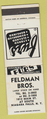 Matchbook Cover - Feldman Brothers Furs Niagara Falls NY