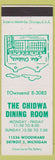 Matchbook Cover - The Chidwa Dining Room Detroit MI
