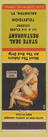 Matchbook Cover - State Seal Restaurant Arlington VT pinup