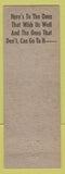 Matchbook Cover - State Seal Restaurant Arlington VT pinup