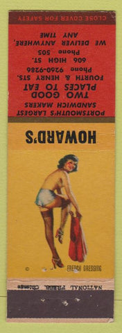 Matchbook Cover - Howard's Portsmouth  pinup