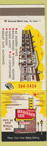 Matchbook Cover - Wayfarer Inn Rolla MO Route 66