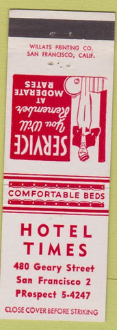 Matchbook Cover - Hotel Times San Francisco CA