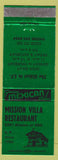 Matchbook Cover - Mission Villa Restaurant San Francisco CA