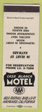 Matchbook Cover - Casa Blanca Motel Hayward CA