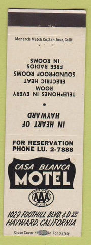 Matchbook Cover - Casa Blanca Motel Hayward CA