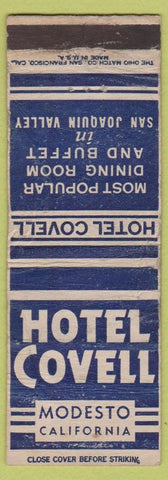 Matchbook Cover - Hotel Covell Modesto CA POOR