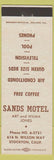 Matchbook Cover - Sands Motel Stockton CA