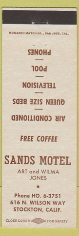 Matchbook Cover - Sands Motel Stockton CA