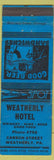 Matchbook Cover - Weatherly Hotle Weatherly PA WEAR
