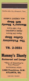 Matchbook Cover - Mammy's Shanty Restaurant Atlanta GA Black Americana peach