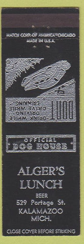 Matchbook Cover - Alger's Lunch Kalamazoo MI