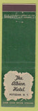 Matchbook Cover - Albion Hotel Potsdam NY
