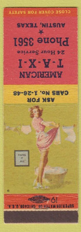 Matchbook Cover - American Taxi Austin TX pinup