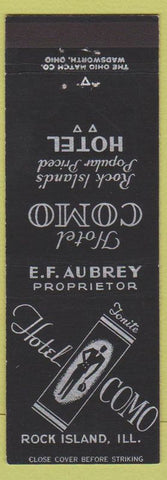 Matchbook Cover - Hotel Como Rock Island IL