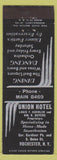 Matchbook Cover - Union Hotel Rochester NY