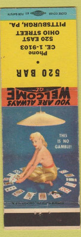 Matchbook Cover - 520 Bar Pittsburgh PA pinup