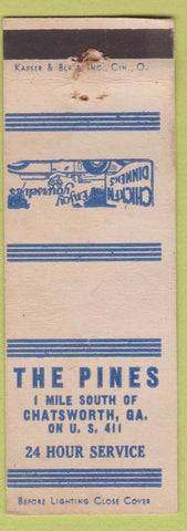 Matchbook Cover - The Pines Chatsworth GA