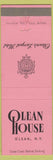 Matchbook Cover - Olean House NY Hotel