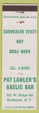 Matchbook Cover - Pat Lawler's Gaelic Bar Rochester NY