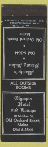 Matchbook Cover - Olympia Hotel Lounge Old Orchard Beach ME Merchants