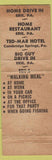 Matchbook Cover - Home Drive In Erie PA lobster WEAR