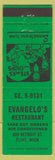Matchbook Cover - Evangelo's Restaurant Flint MI
