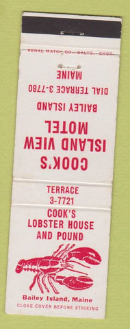 Matchbook Cover - Cook's Lobster House Bailey Island ME lobster
