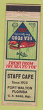 Matchbook Cover - Staff Cafe Fort Walton FL CA Bass lobster