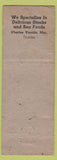 Matchbook Cover - The Lounge Atlanta GA Advance lobster WEAR Charles Vocalis