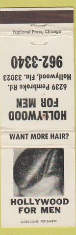 Matchbook Cover - Hollywood for Men Hollywood FL Toupee hair loss