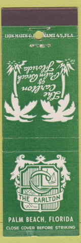 Matchbook Cover - The Carlton Palm Beach FL