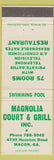 Matchbook Cover - Magnolia Court Grill Macon GA #2