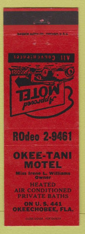 Matchbook Cover - Okee Tani Motel Okeechobee FL Irene Williams red