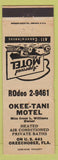 Matchbook Cover - Okee Tani Motel Okeechobee FL Irene Williams white