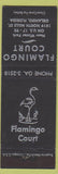 Matchbook Cover - Flamingo Court Orlando FL black