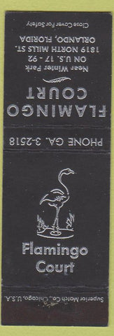 Matchbook Cover - Flamingo Court Orlando FL black