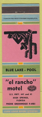 Matchbook Cover - El Rancho Motel High Springs FL AAA