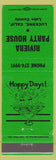 Matchbook Cover - Riviera Party House Lucerne CA mermaid girlie Lake County