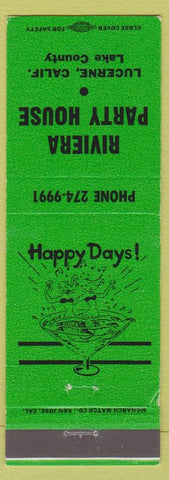Matchbook Cover - Riviera Party House Lucerne CA mermaid girlie Lake County