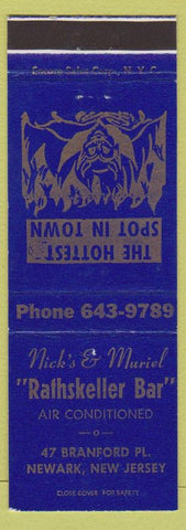 Matchbook Cover - Nick Muriel Rathskeller Bar Newark NJ