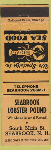 Matchbook Cover - Seabrook Lobster Pound Seabrook NH