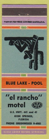 Matchbook Cover - El Rancho Motel High Springs FL AAA