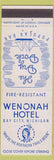 Matchbook Cover - Wenonah Hotel Bay City MI girlie Native American Indian